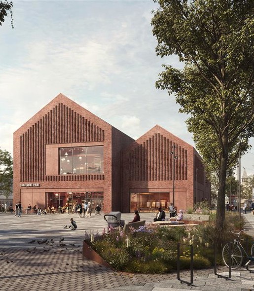 Construction of steel frame for Blyth Market Pavilion completes